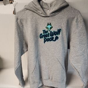 NWT Camp David The Great Wolf Pack Youth sz L Sweatshirt w/hoodie front pouch
